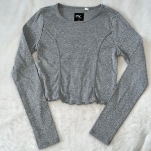 Pacsun grey cropped long sleeve